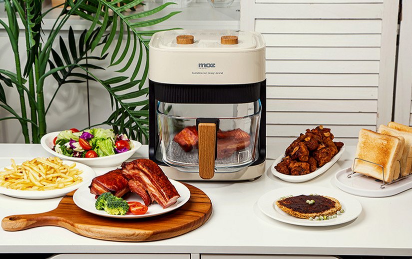 모즈스웨덴 글라스 에어프라이어 4.2L MA-5000G 아이보리 에어프라이기